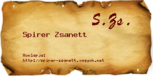 Spirer Zsanett névjegykártya